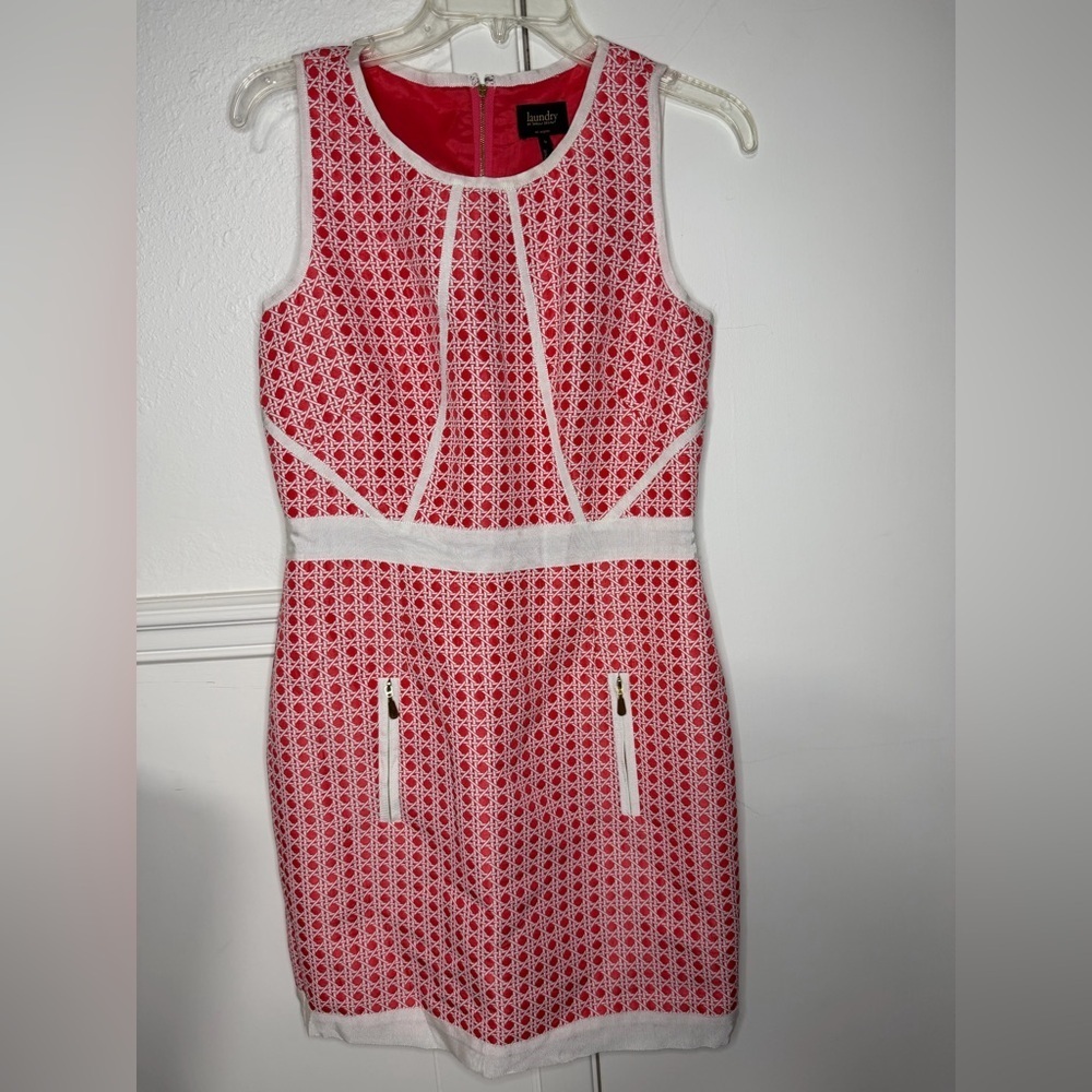 Laundry By Shelli Segal Red and White Mini Dress size 6